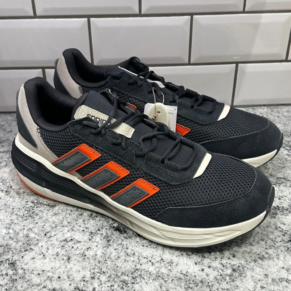 Adidas Astrastar Men's 13 Running Shoes Black Orange JQ6077 Comfort Training New